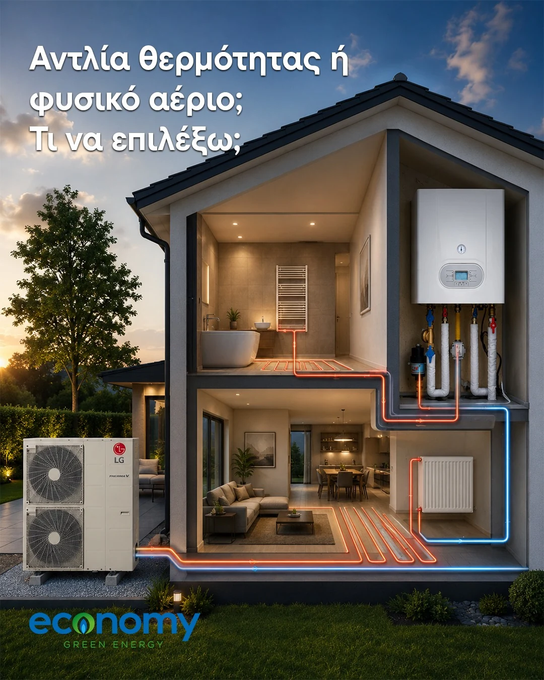 Social media post για αντλία θερμότητας